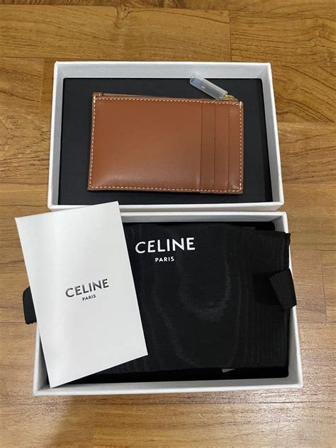 small folded celine wallet|Celine zipped card holder.